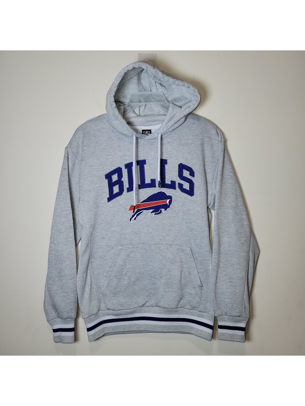Buffalo Bills NFL Team Apparel Pullover Hoodie Sweatshirt Grey Blue Red Size S